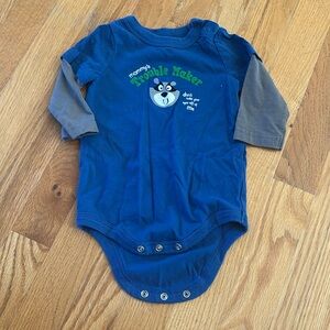 Long Sleeve Blue Bodysuit/One Piece (Size 6 Months)